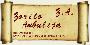 Zorilo Ambulija vizit kartica